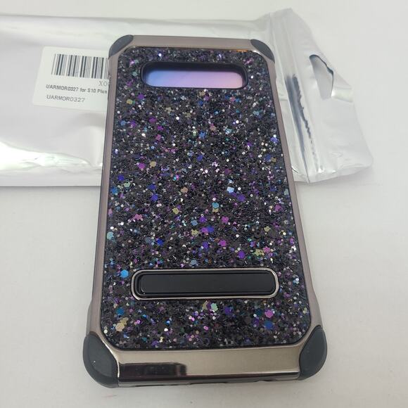 For Samsung Galaxy S10+ Plus Shockproof Black Glitter Case Free Ship - Picture 5 of 5